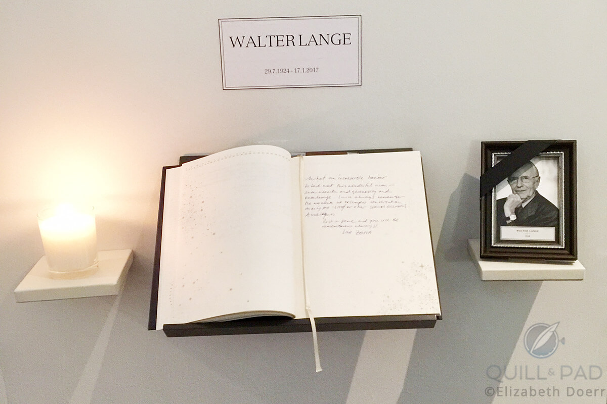 Tribute to Walter Lange at the A. Lange & Söhne booth at SIHH 2017