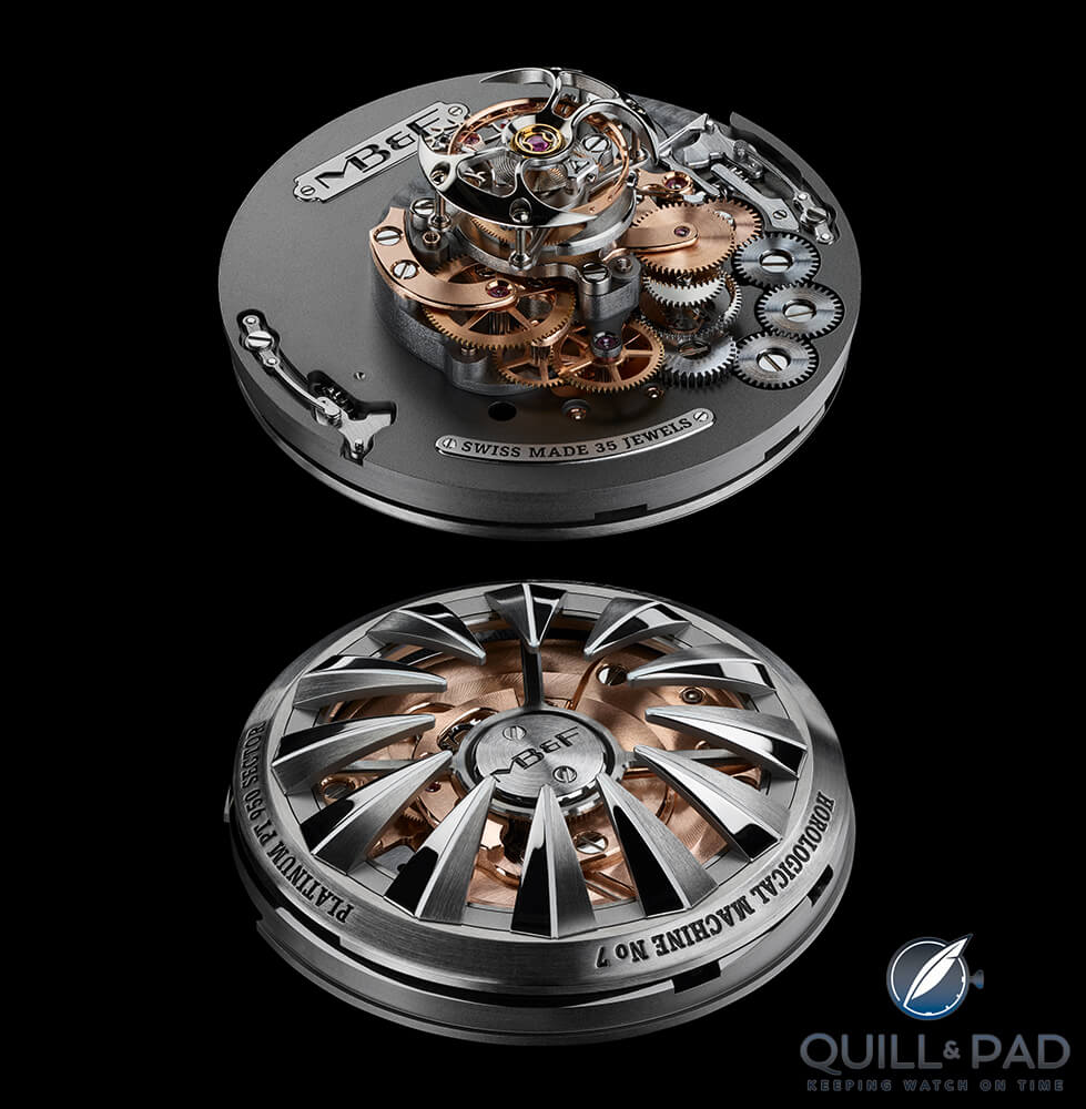 Views from top and botom of the MB&F HM7 movement