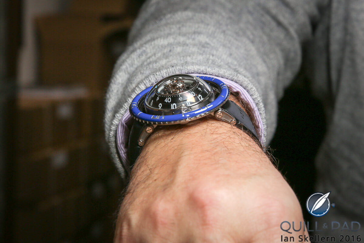 MB&F HM7 Aquapod on the wrist