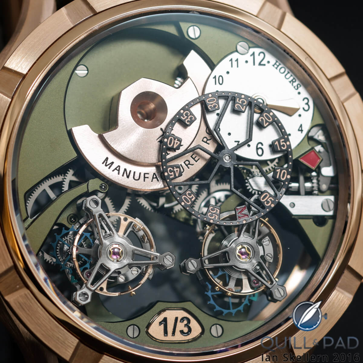 Manufacture Royale 1770 Micromégas Revolution in red gold with olive green movement
