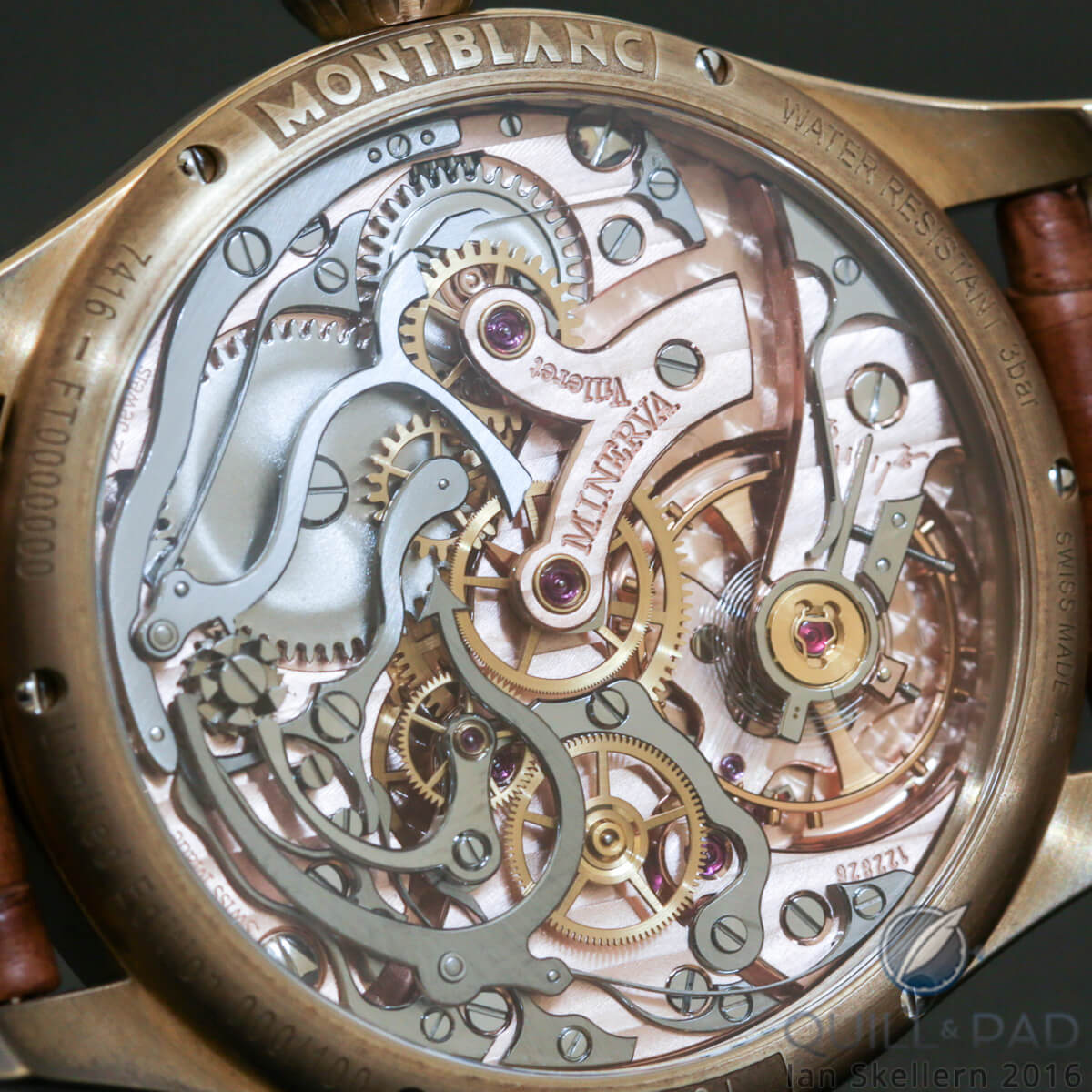 Beautiful movement of the Montblanc 1858 Chronograph Tachymeter