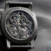 View through the display back of the Panerai LAB-ID Luminor Carbotech