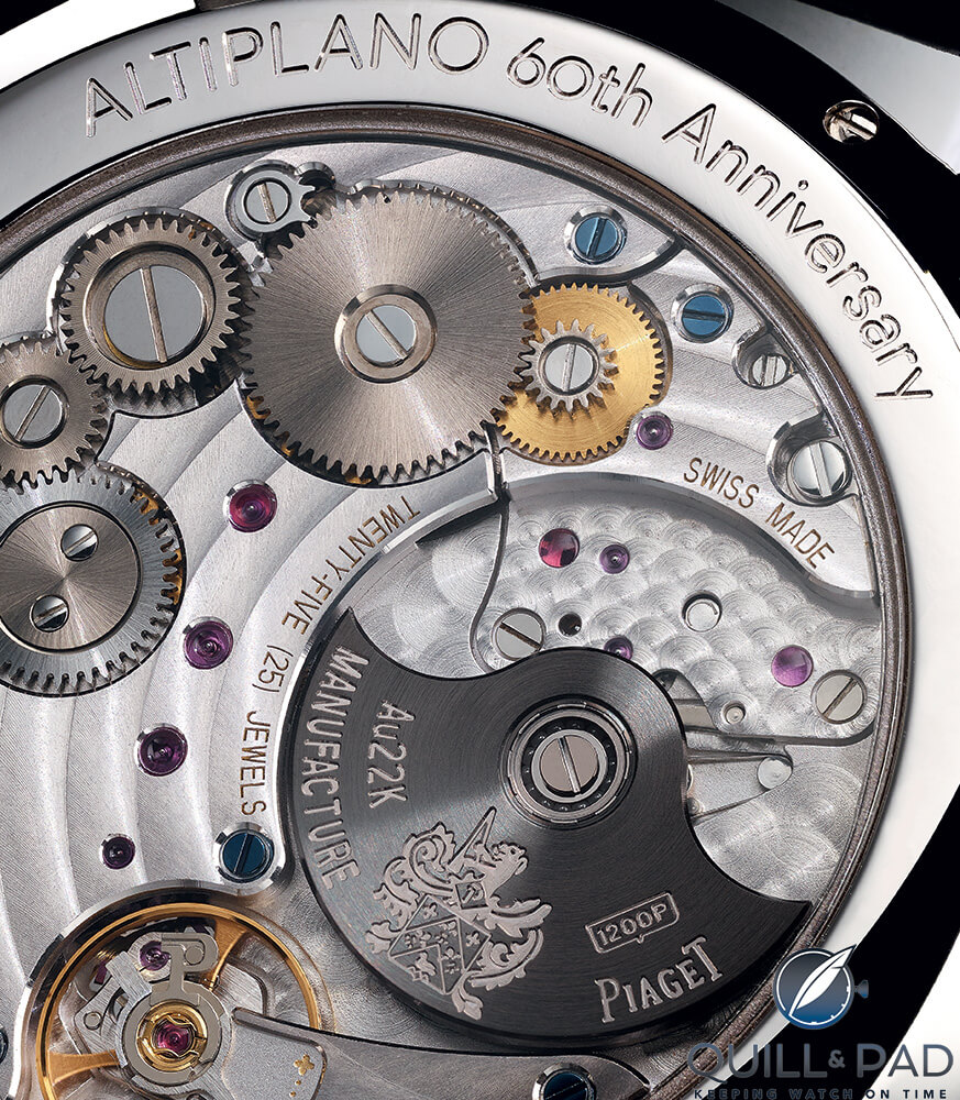 Nicely finished movement of the Piaget Altiplano 60th Anniversary automatic 43 mm