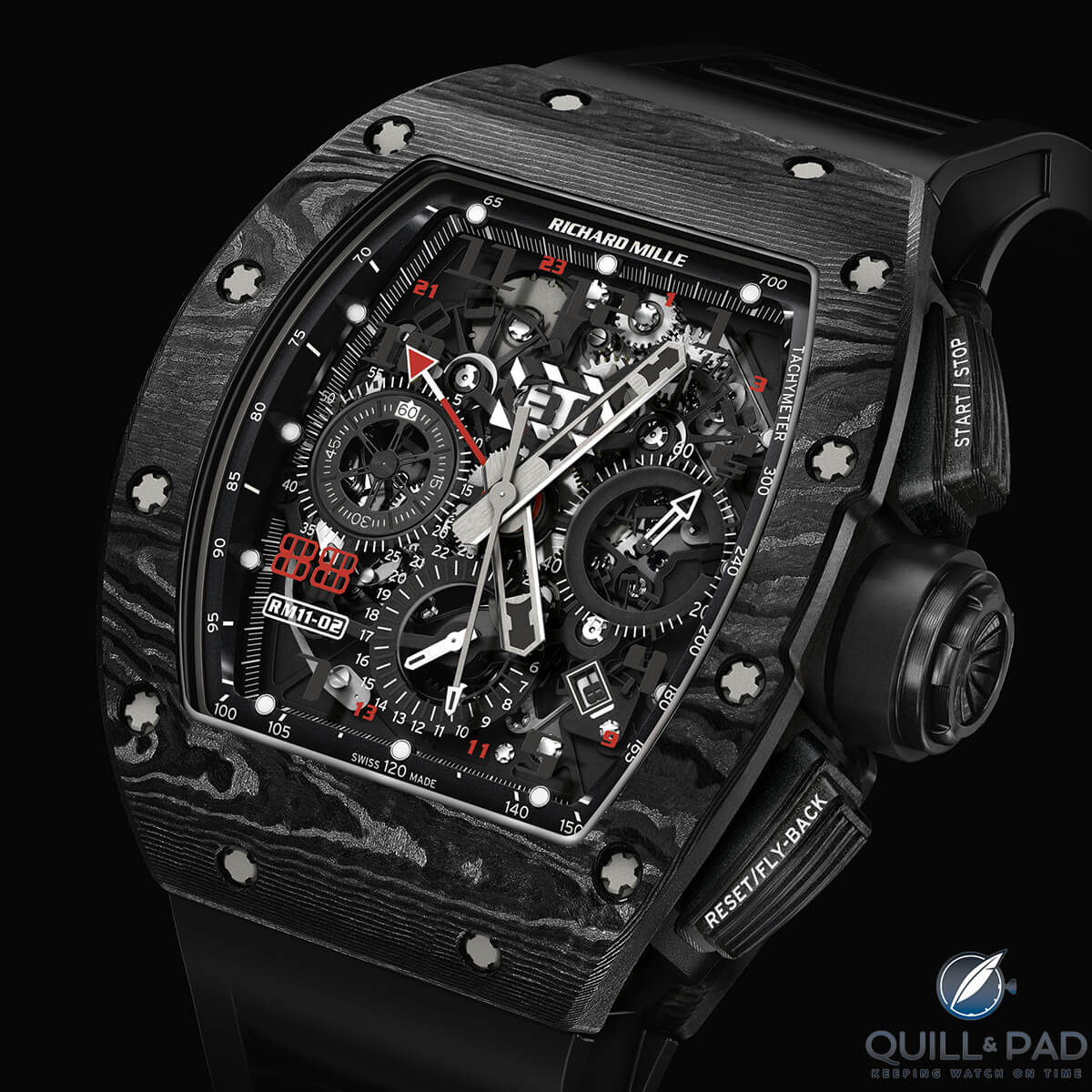 Richard Mille RM 11-02 Automatic Flyback Chronograph Dual Time Zone Jet Black