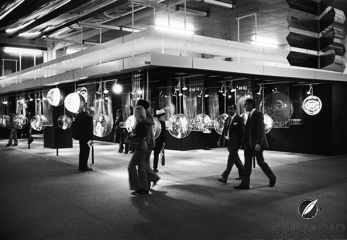 If this groovy 1973 Basel fair exhibition style looks familiar, it should: the MIH still retains a similar style of showing watches (photo courtesy MCH Messe Basel)