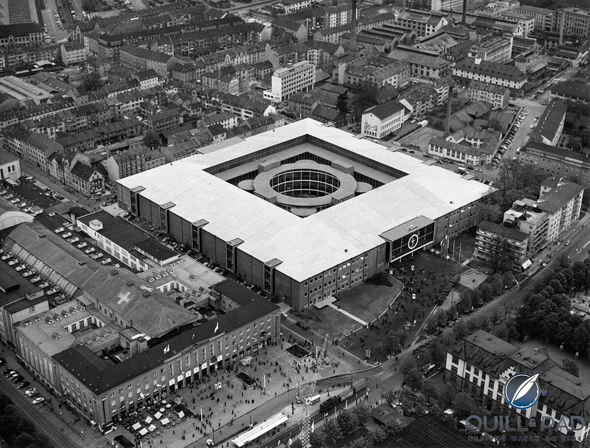 An aerial shot of the Basel fair in 1954: note newly built Hall 2 (photo courtesy MCH Messe Basel)