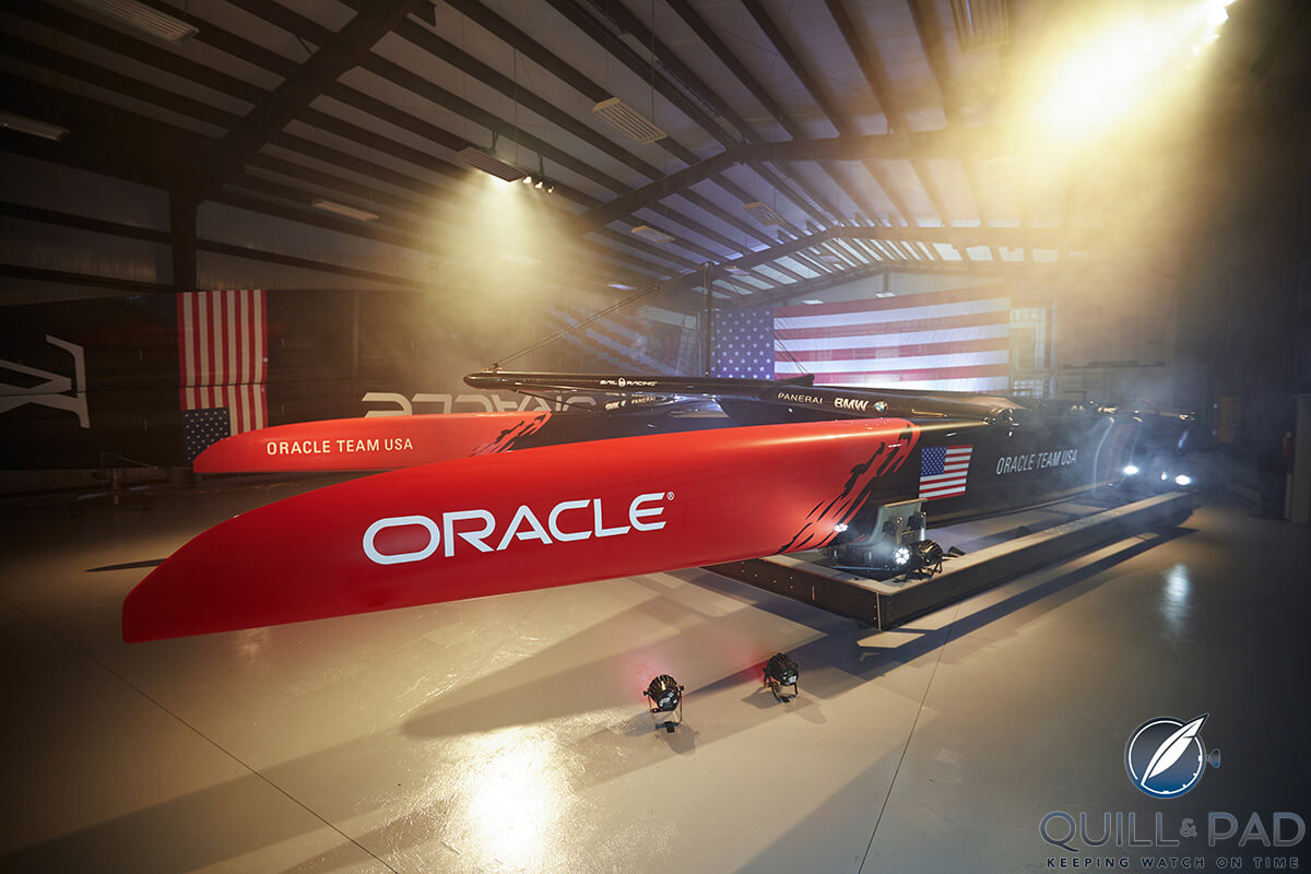 Oracle Team USA’s America’s Cup Class Yacht AC50 was revealed on February 14, 2017 at the team’s base in Bermuda (photo courtesy Peter Hurley/Oracle Team USA)