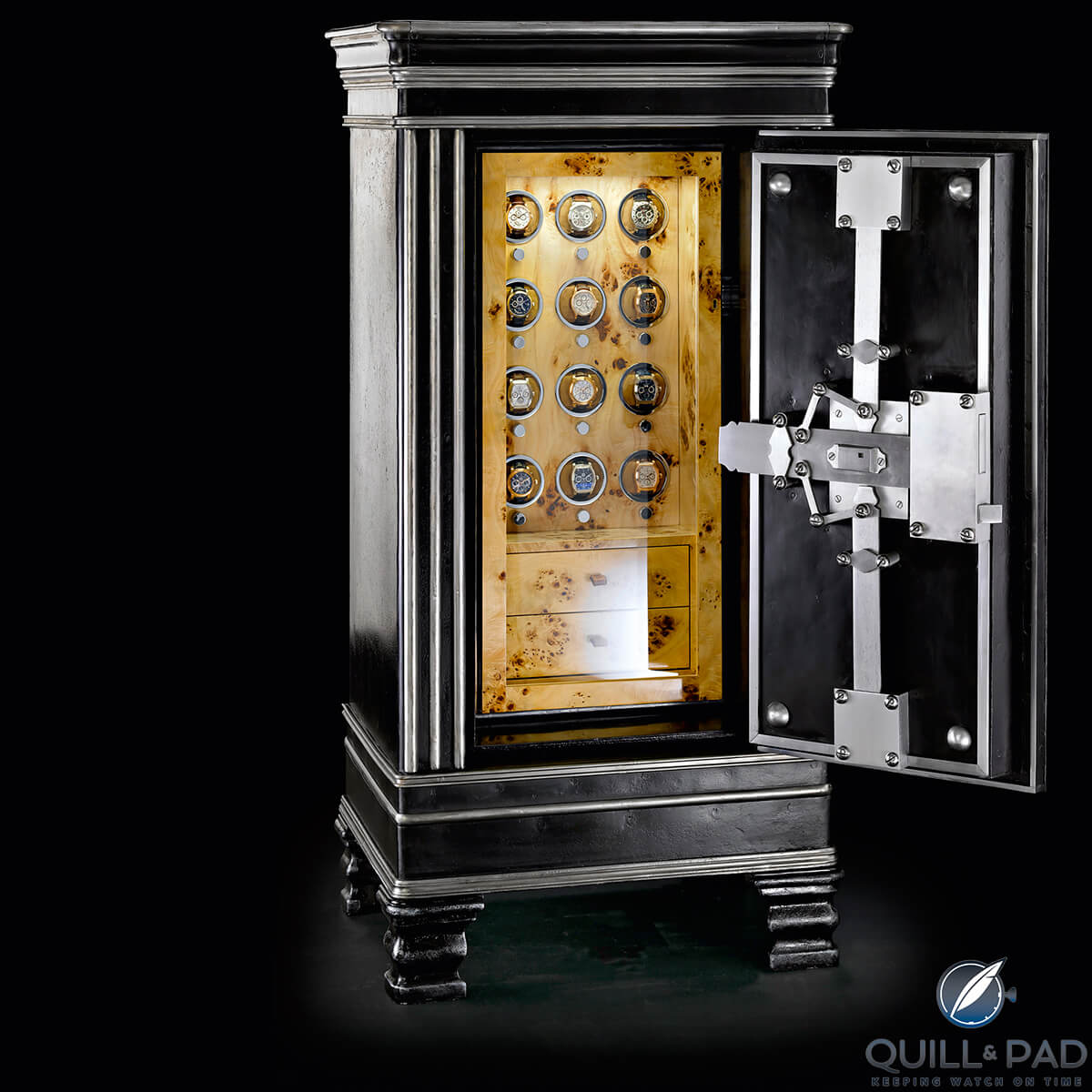 Döttling creatively adds watch winders to unique safes, like this example in the Legends line