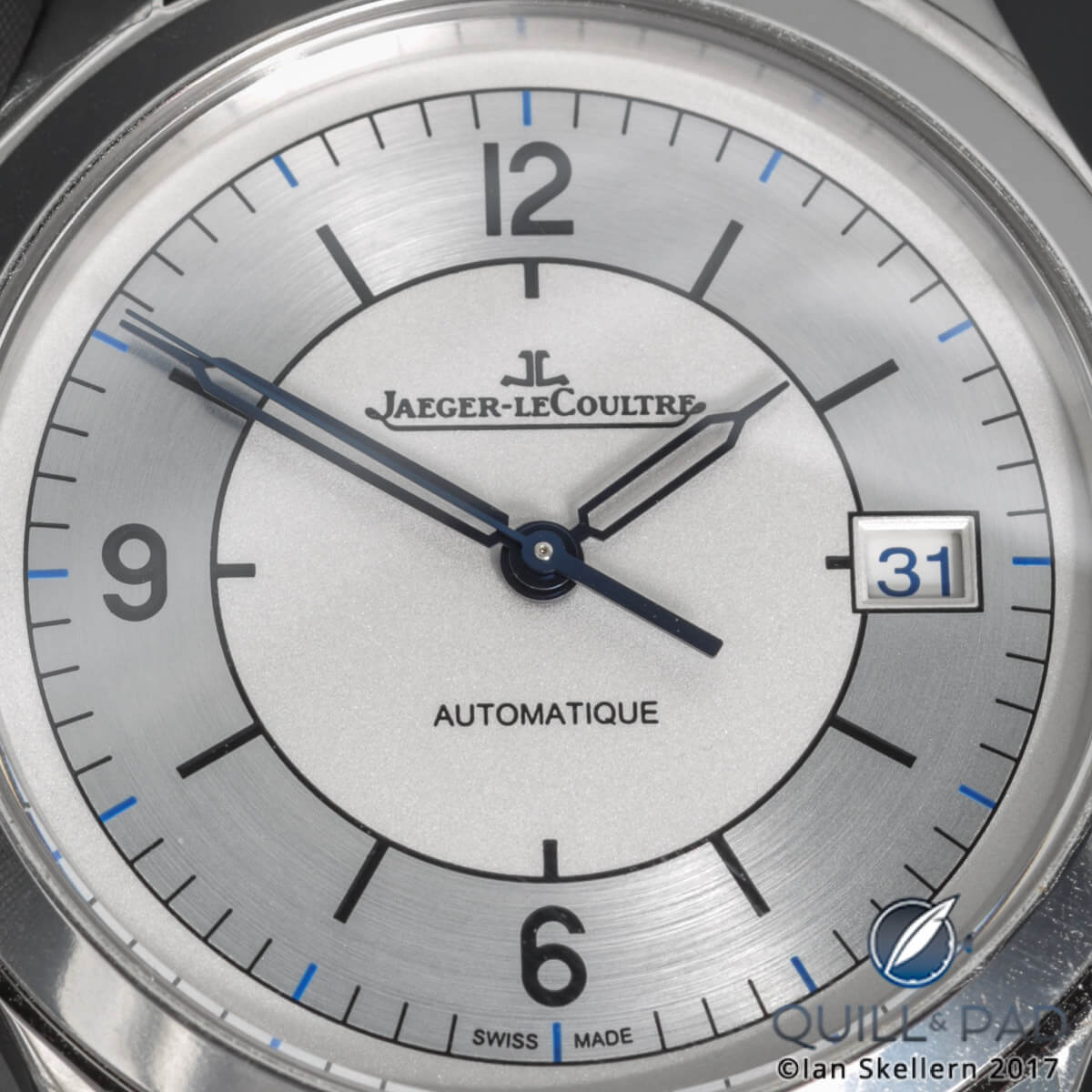 Close up look at the dial of the Jaeger-LeCoultre Master Control Date