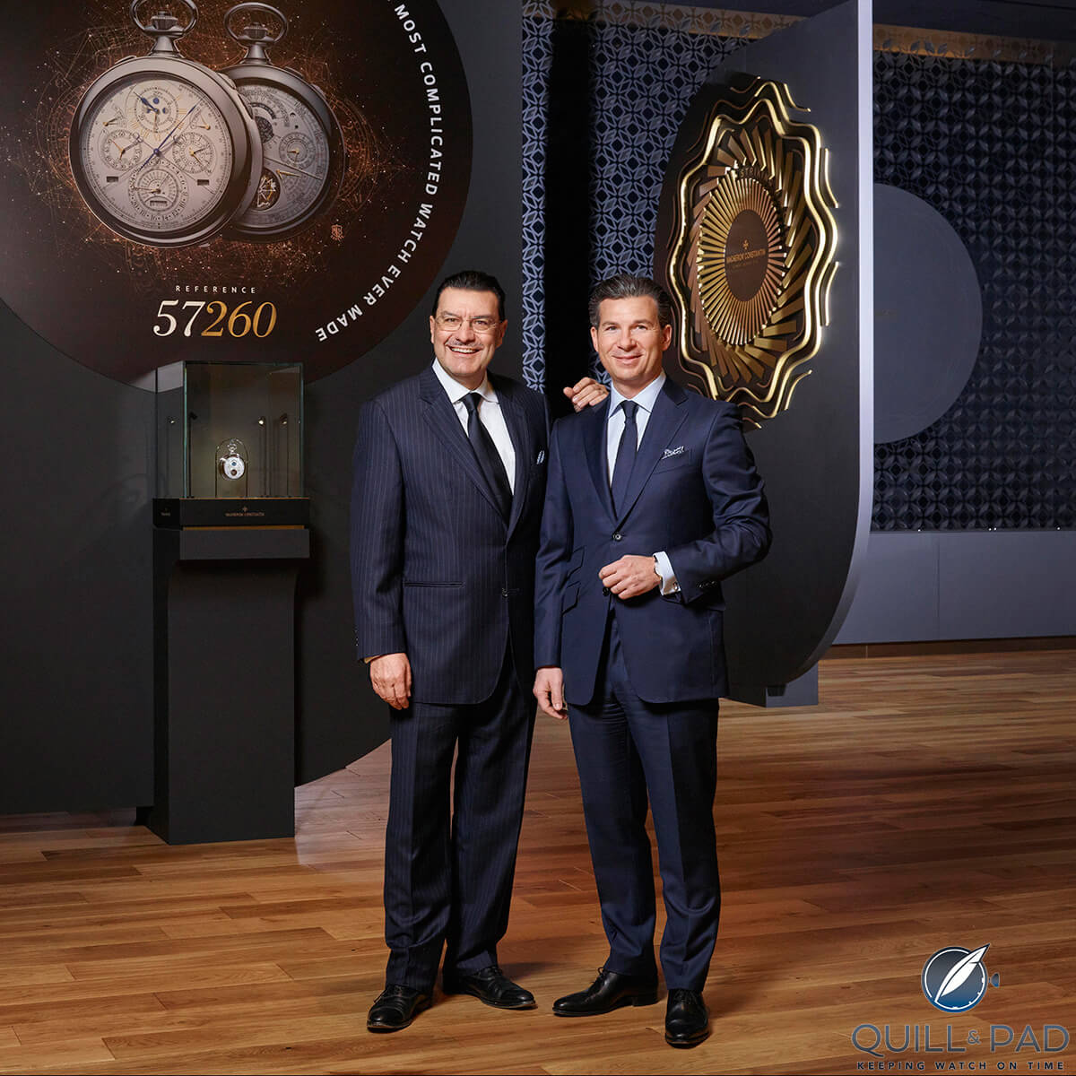 Out going CEO of Vacheron Constantin Juan-Carlos Torres (left) with incoming CEO Louis Ferla