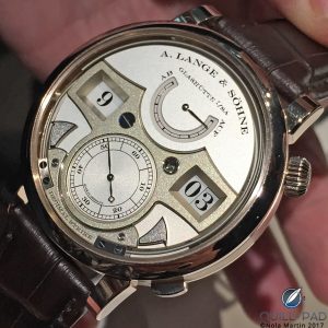 Beautiful tremblage engraving on the Lange Zeitwerk Decimal Strike