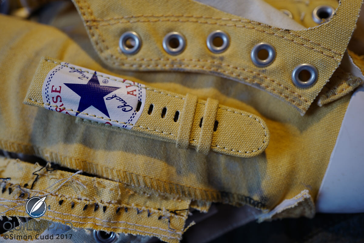 Yellow Converse watch strap