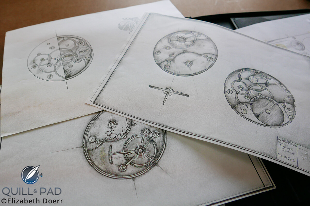 Drawings for the beginnings of a bespoke project at the Struthers workshop