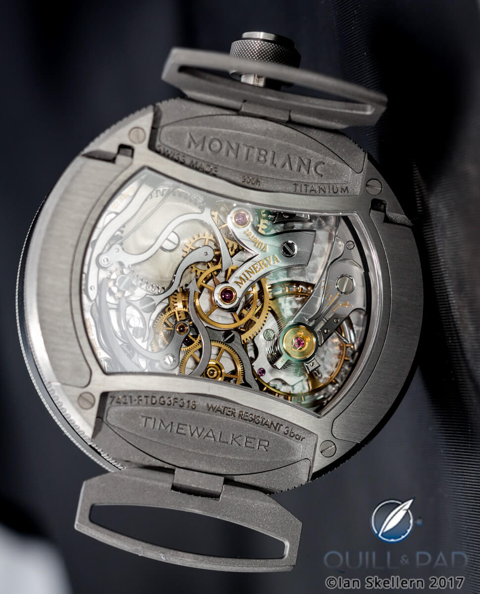 Back view of the Montblanc Timewalker Chronograph Rally Timer Counter Limited Edition 100