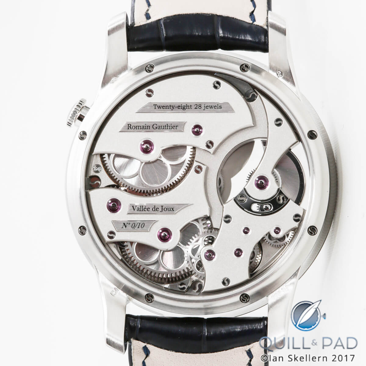 Back of the Romain Gauthier Insight Micro-Rotor in platinum