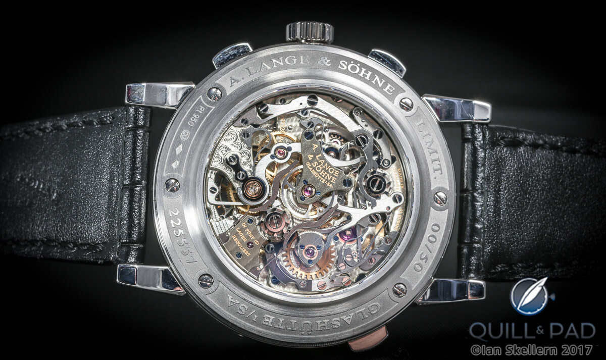 View through the display back of the A. Lange & Söhne Tourbograph Perpetual Pour le Mérite