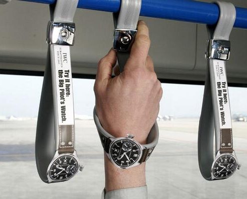 A bus strap turns into an interactive IWC Big Pilot