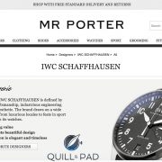 IWC on the Mr Porter internet sales platform
