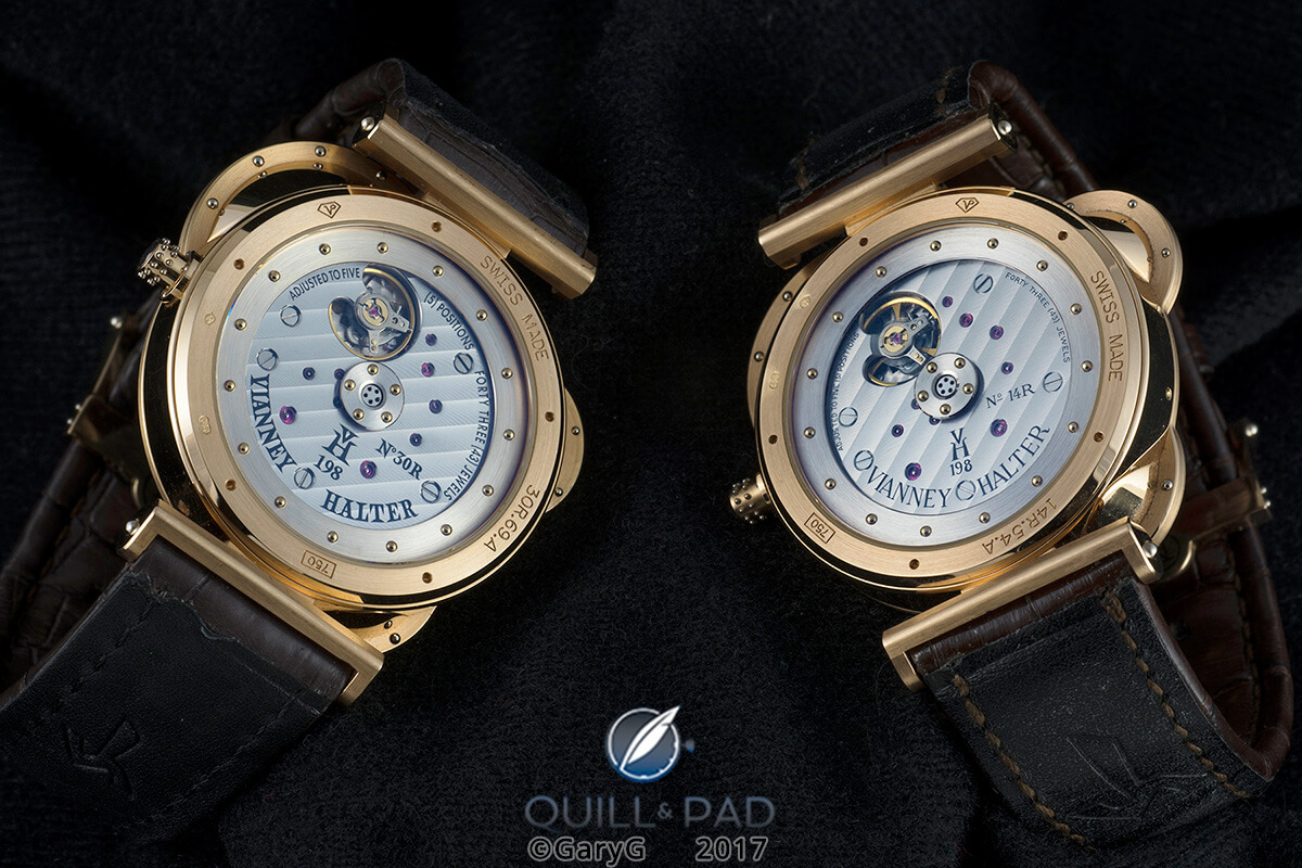 Movement view of two Vianney Halter Antiquas