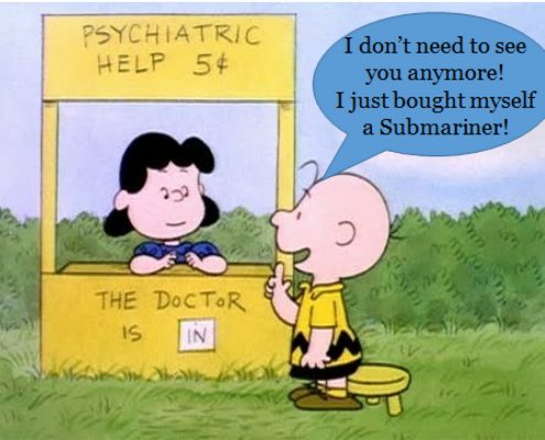 Charlie Brown gets some Rolex Submariner retail therapy