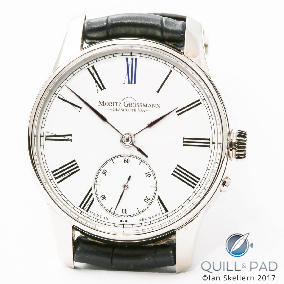 New at Baselworld 2017 by Moritz Grossmann: a 41 mm Atum model with a sumptuous oven-fired (grand feu) enamel dial