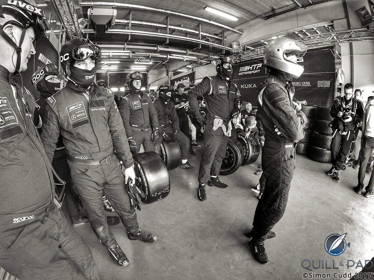 In the Mercedes-AMG garage at the Nürburgring 24 Hours