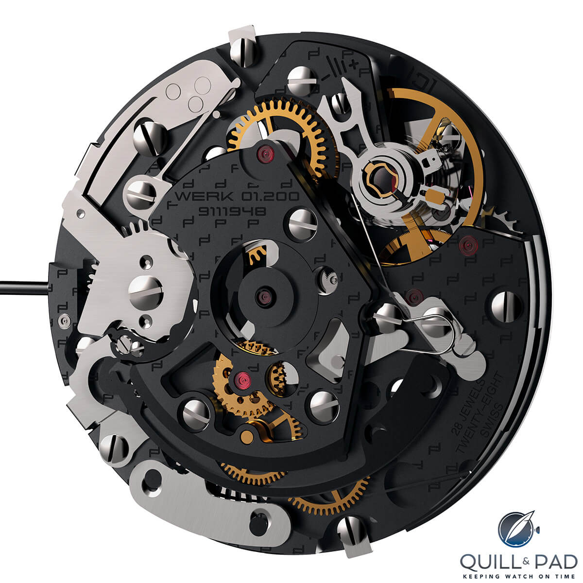 Porsche Design Caliber Werk 01.200 in-house chronograph movement