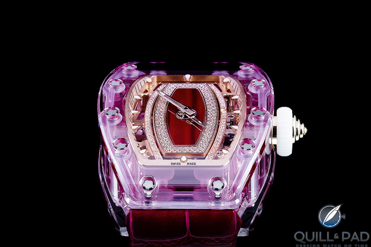 Elegantly curved lines of the Richard Mille RM 07-02 Pink Lady Sapphire