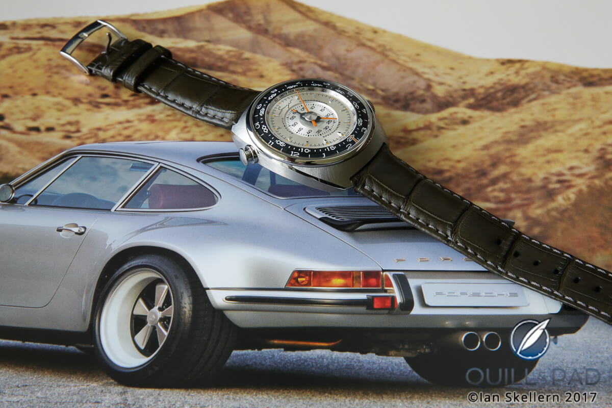 Singer Reimagined Track 1 chronograph (background photo from the book 'More Than 10')