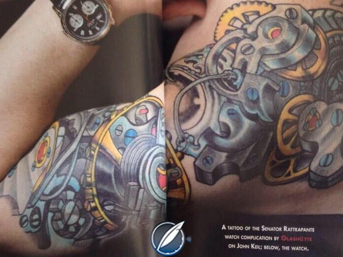 Image of John Keil's A. Lange & Söhne Datograph movement tattoo