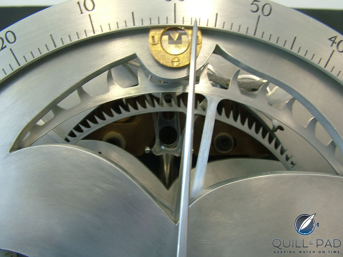 Second hand at the top of the Burgess Clock B, completed by Charles Frodsham & Co