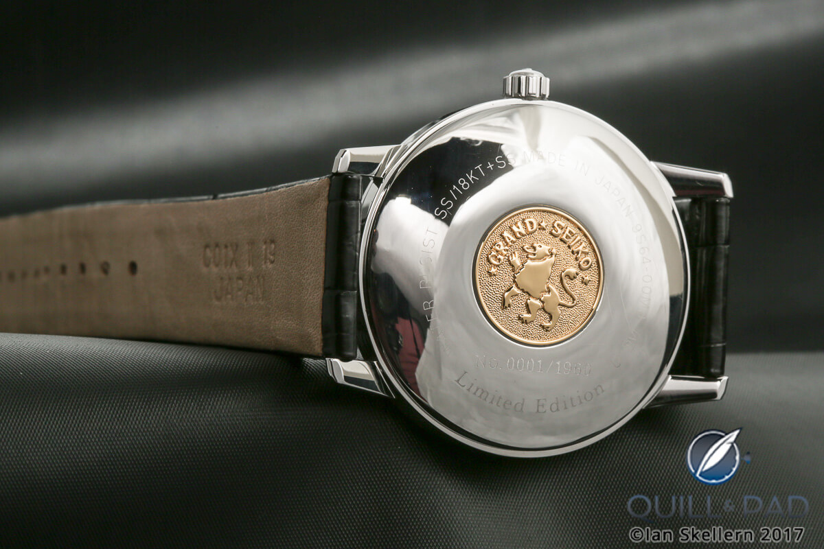 Lion logo on the back of the Grand Seiko