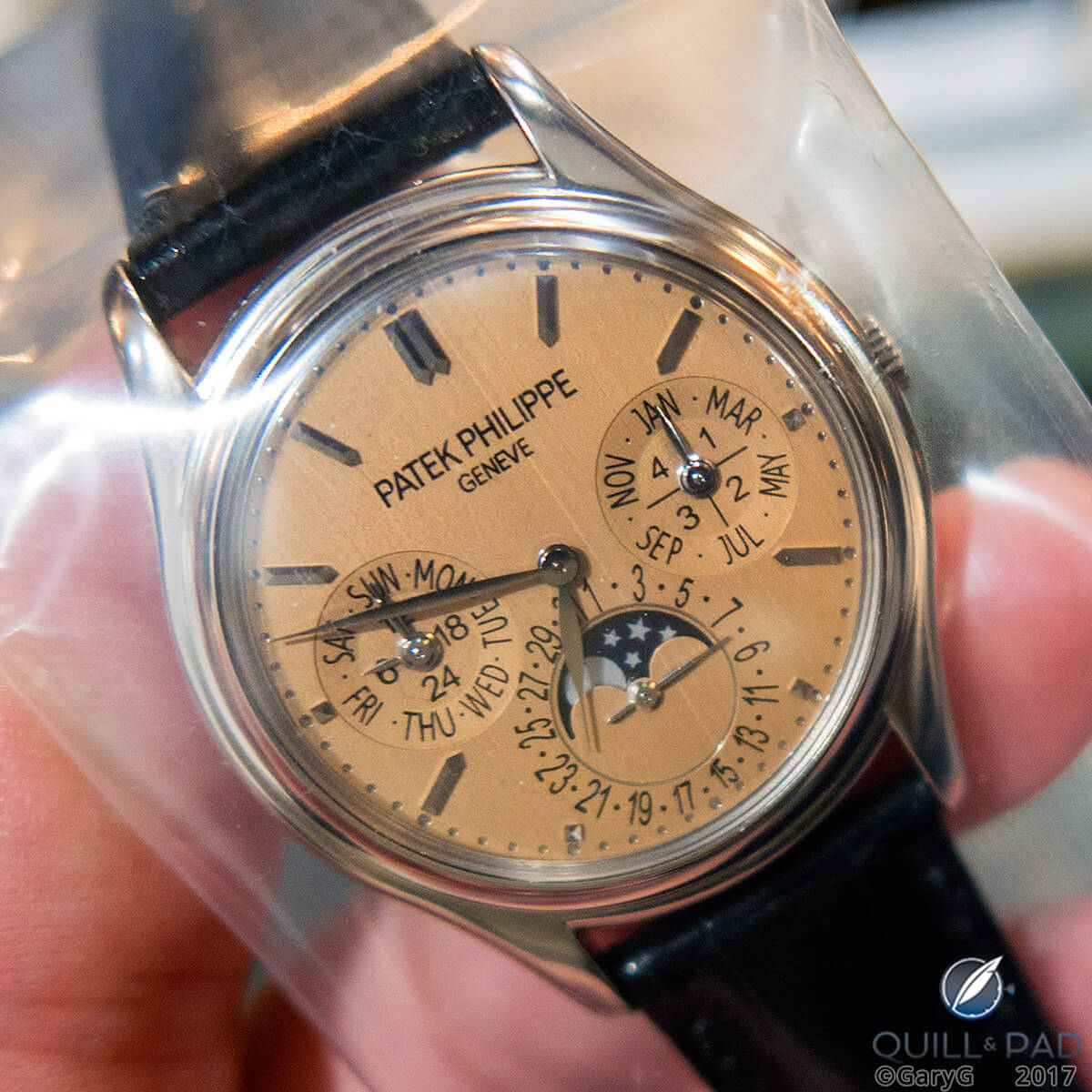 Look carefully: rare Patek Philippe Reference 3940 “salmon dial” in plastic