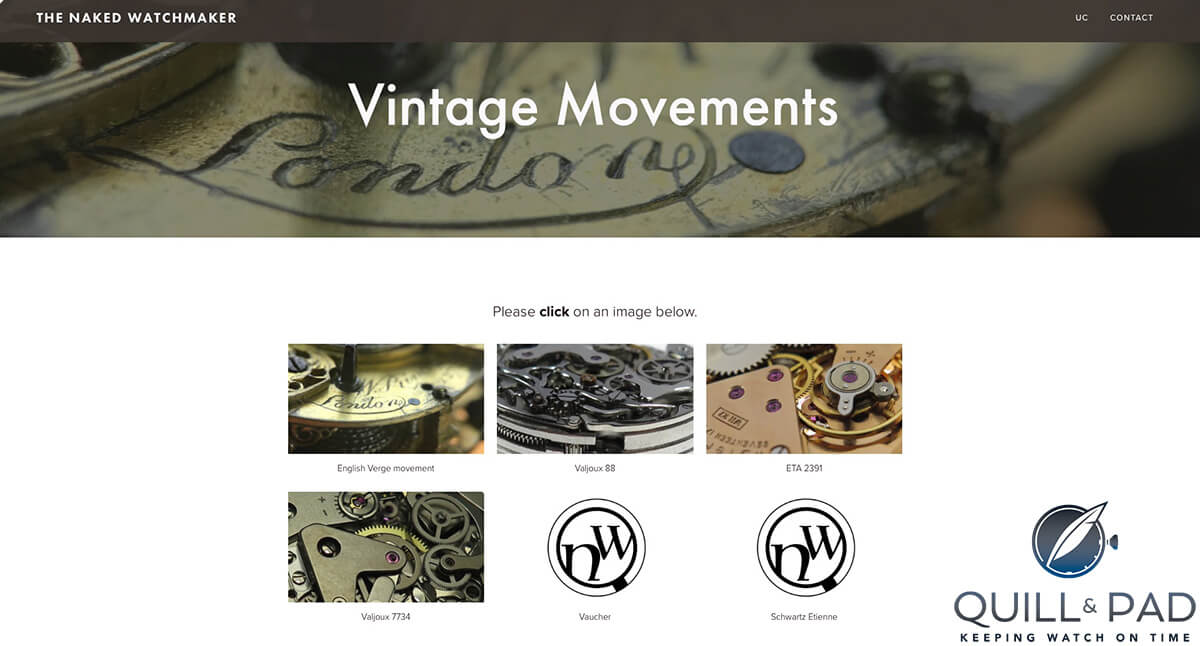 The Naked Watchmaker: Vintage movements (site under construction)