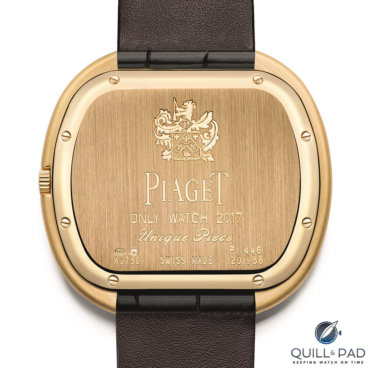 Engraved back of the Piaget Black Tie Vintage Watch For OW17