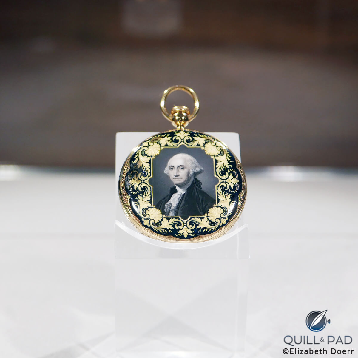 George Washington portrait on the back of the unique piece Patek Philippe created for the Art of Watches Grand Exhibition in New York