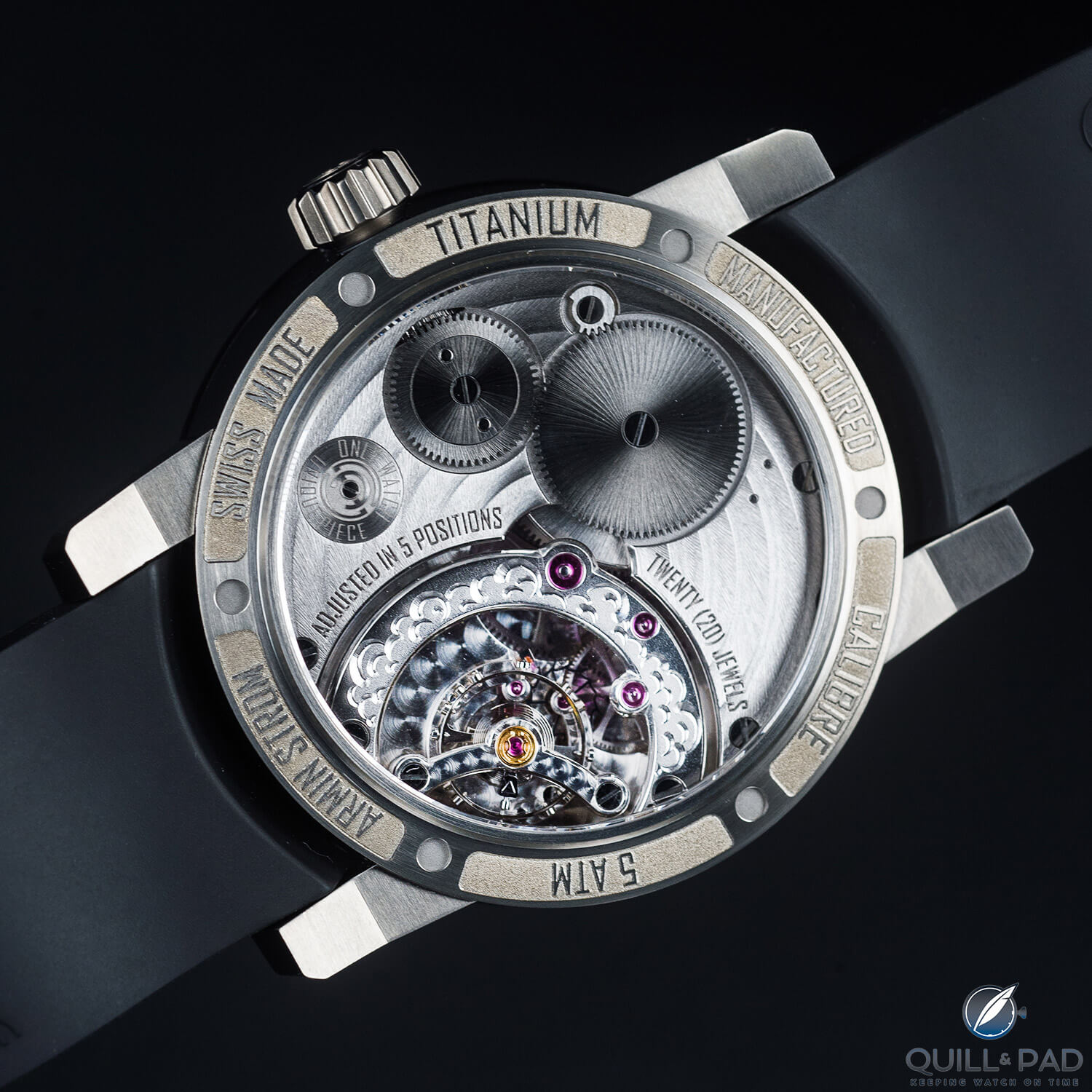 View of the back of the Armin Strom Manual Hunt Slonem Edition for Only Watch 2017
