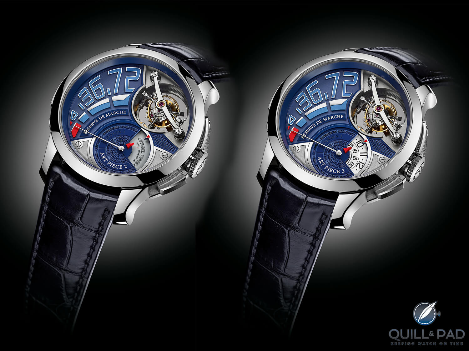 Greubel Forsey Art Piece 2 Edition 2 with time display closed (left) and time display open (right)