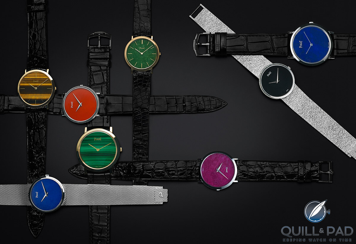 A colorful collection of vintage Piaget ultra-thin watches (photo courtesy Philippe Garcia)
