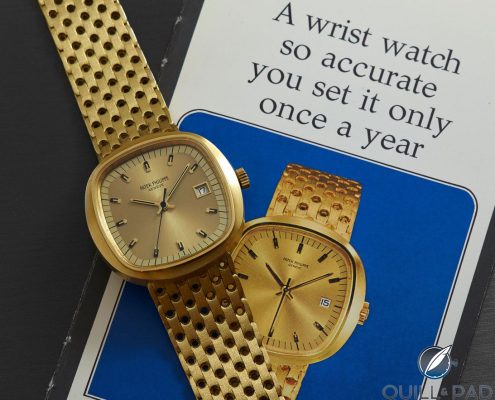 Patek Philippe Beta 21 and advertisment (photo courtesy Atom Moore and Christie's)