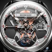 Close up look dial side of the Profile view of the Franc Vila FVF Emotional Horology No 1 Superligero