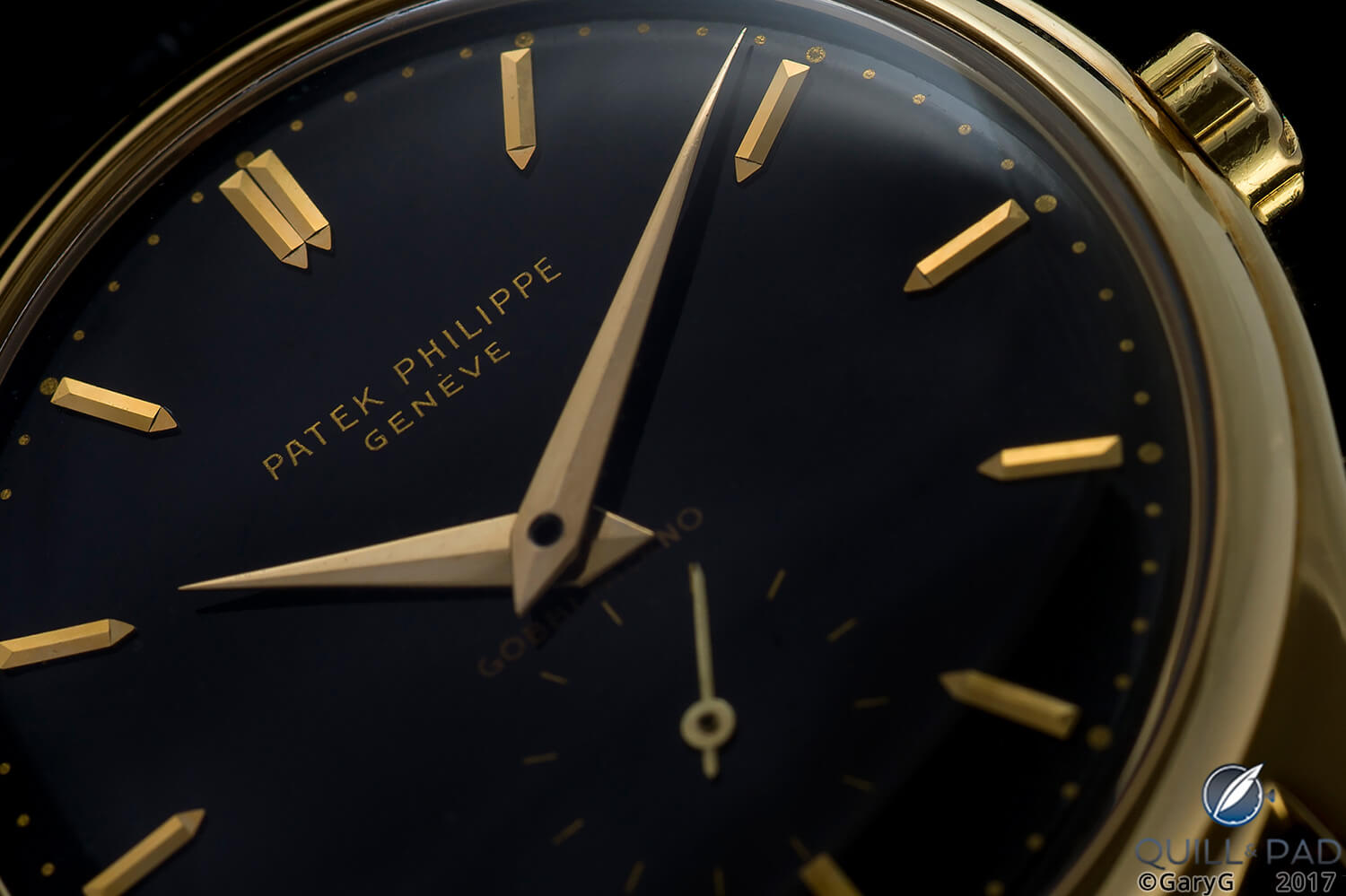 Light and darkness: dial detail, Patek Philippe Reference 2526 “Gobbi Milano”