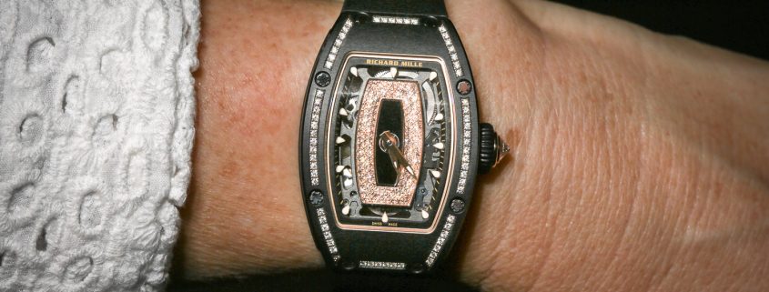 Diamond-set Richard Mille RM 07-01 on the wrist