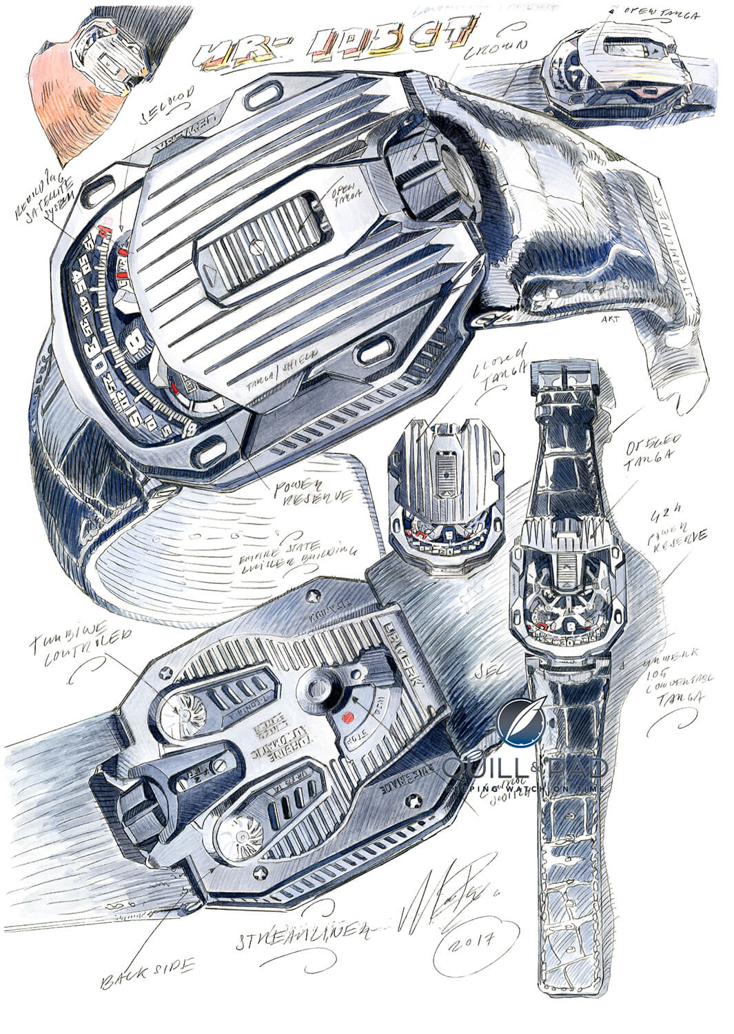 Urwerk UR-105 CT development sketches