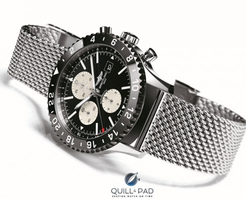 Breitling Chronoliner on mesh bracelet