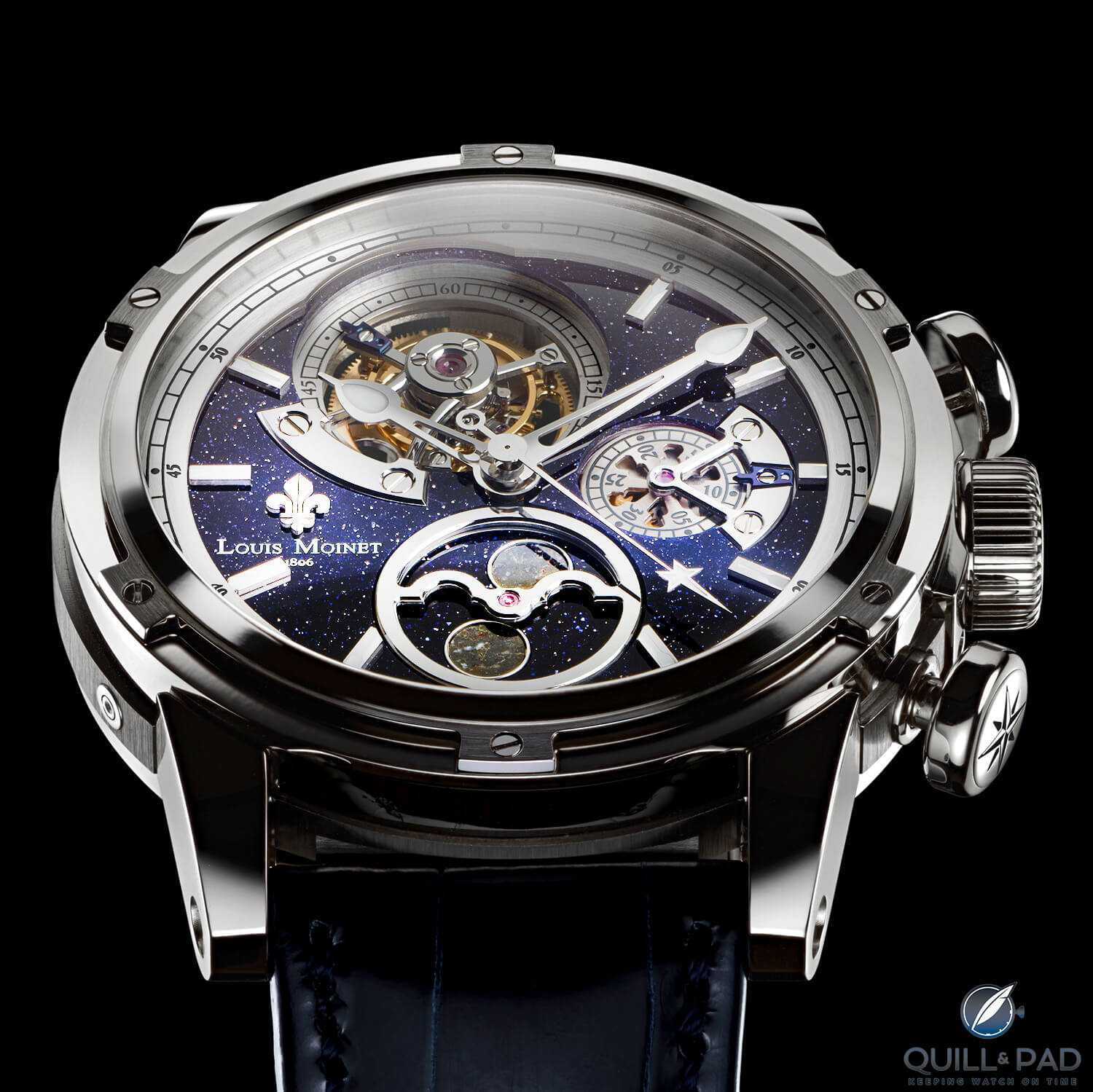 AstroMoon by Louis Moinet with a beautiful and complicated aventurine dial