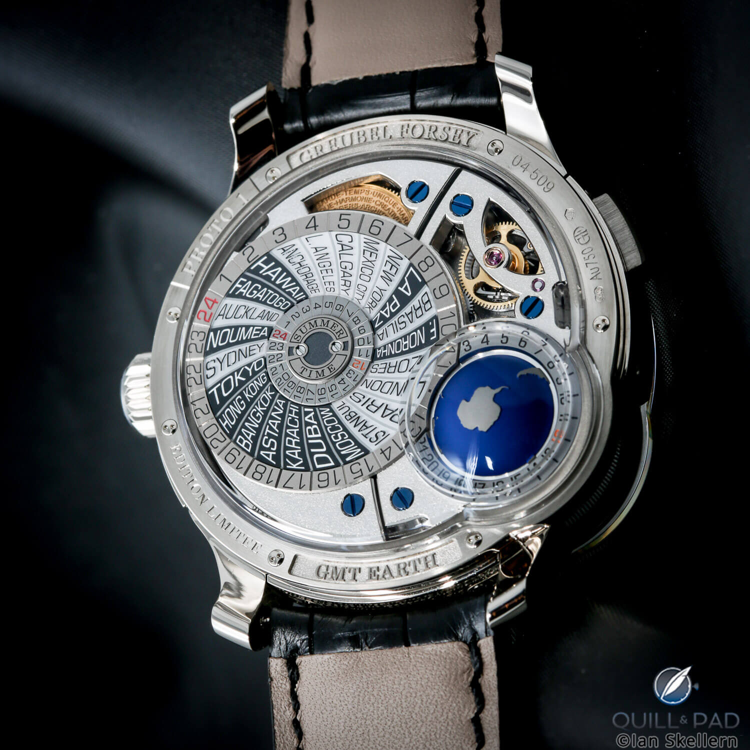 24 time zones on the back of the Greubel Forsey GMT Earth