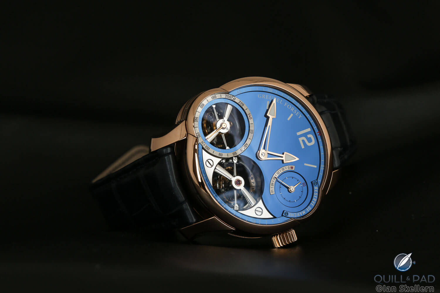 Greubel Forsey Quadruple Tourbillon in red gold with blue dial