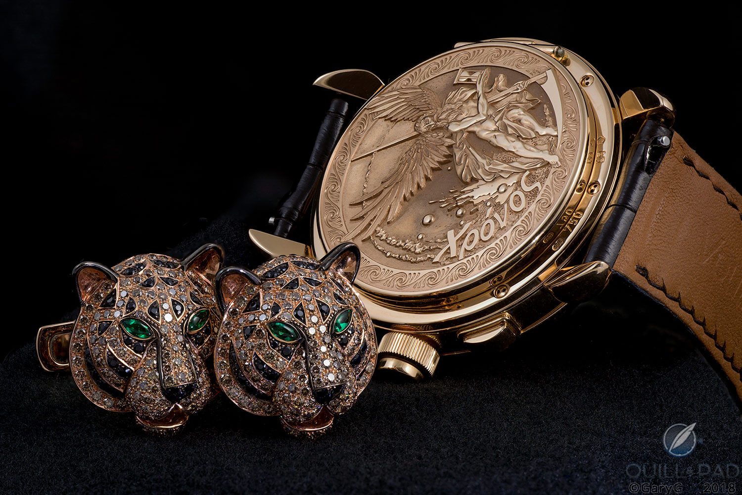 Kari Voutilainen Masterpiece Chronograph II and Boucheron jeweled cufflinks