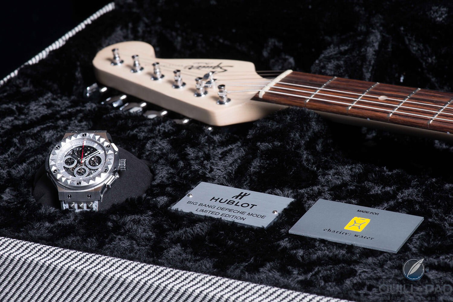 The Hublot Depeche Mode chronograph, a limited edition of ten that came with a Fender guitar in 2014